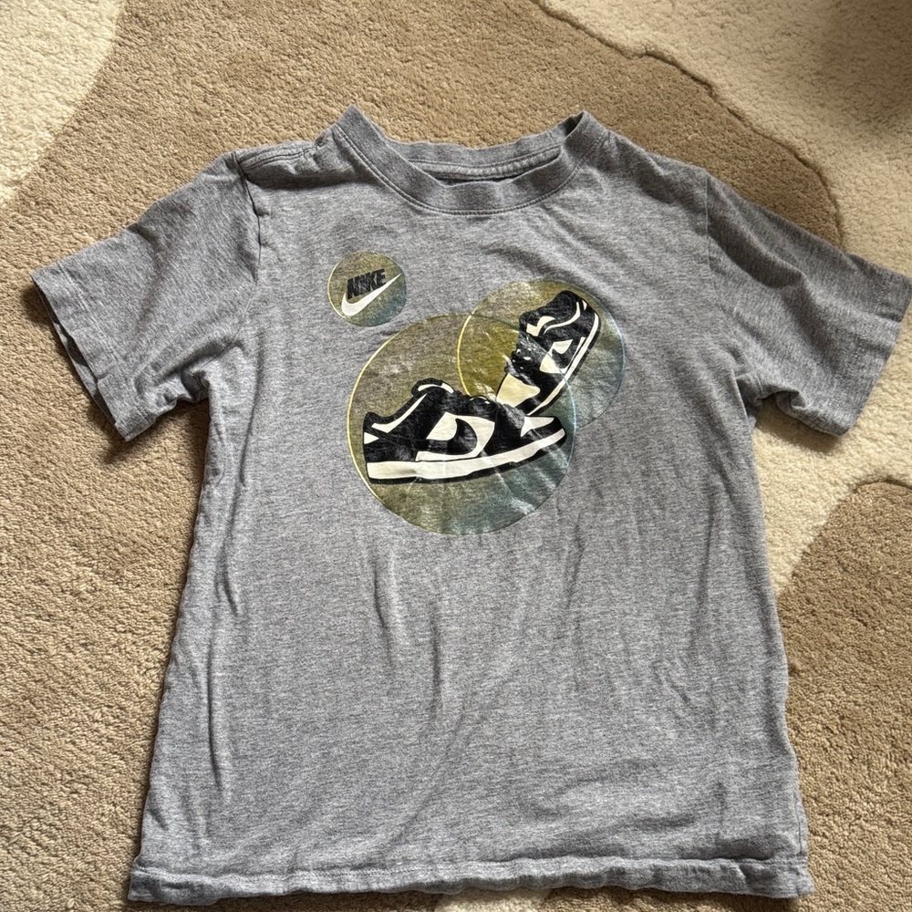 Nike Kids Gray Tee with Sneaker Graphic